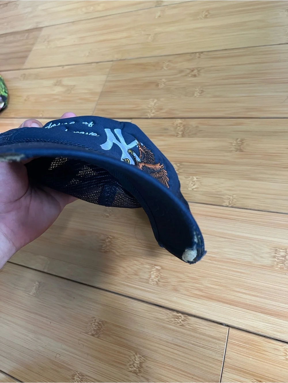 Pout Navy Trucker Hat with Eagle Embroidery
